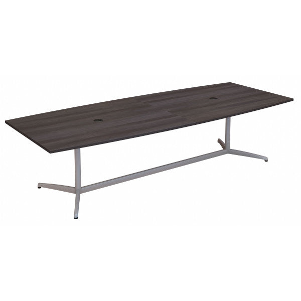 Shop Master Office Furniture 120W x 48D Boat Shaped Conference Table with Metal Base 02 99TBM120SGSVK  color storm gray