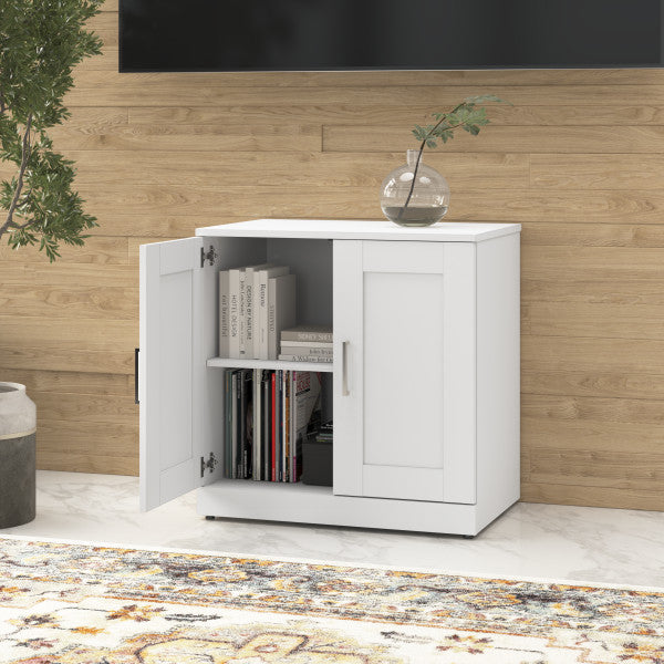 Shop Master Office Furniture Hampton Heights 30W Storage Cabinet with Doors 01 HHS130WH  color white