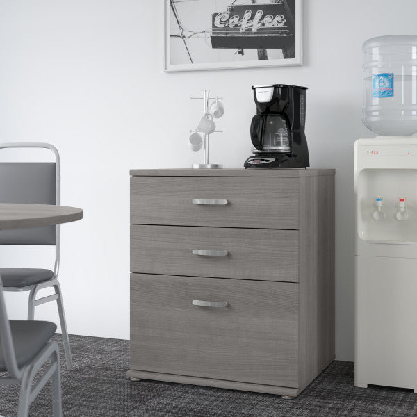 Shop Master Office Furniture Universal Floor Storage Cabinet with Drawers 01 UNS328PG  color platinum gray